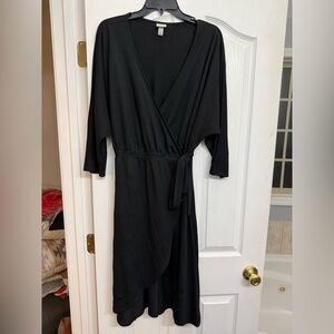a new day Elegant Black Long Sleeve Dress